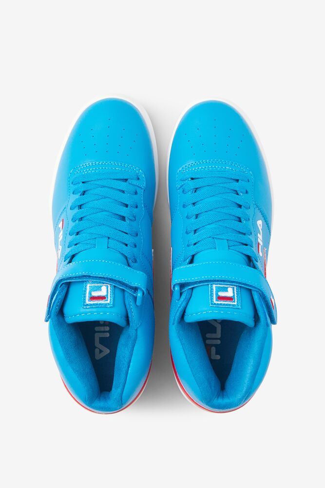 Zapatos Tenis Fila F-13 Mid Tennis Shoes Hombre Azules Rojas Blancas | 639157WJF