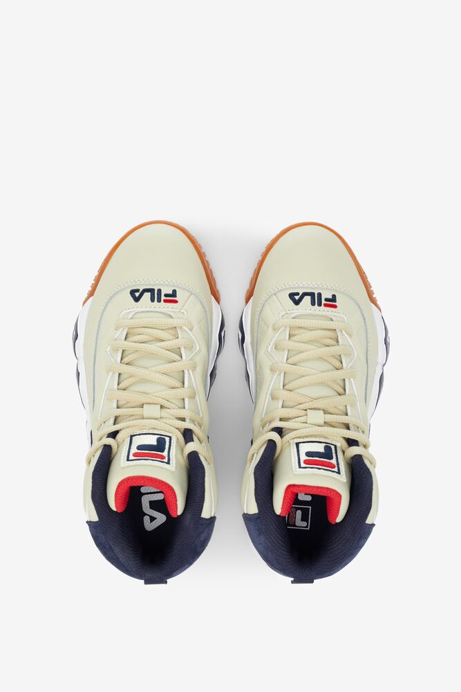 Zapatos Tenis Fila Mb Tennis Shoes Unisex Creme Blancas Azul Marino | 706295KNY