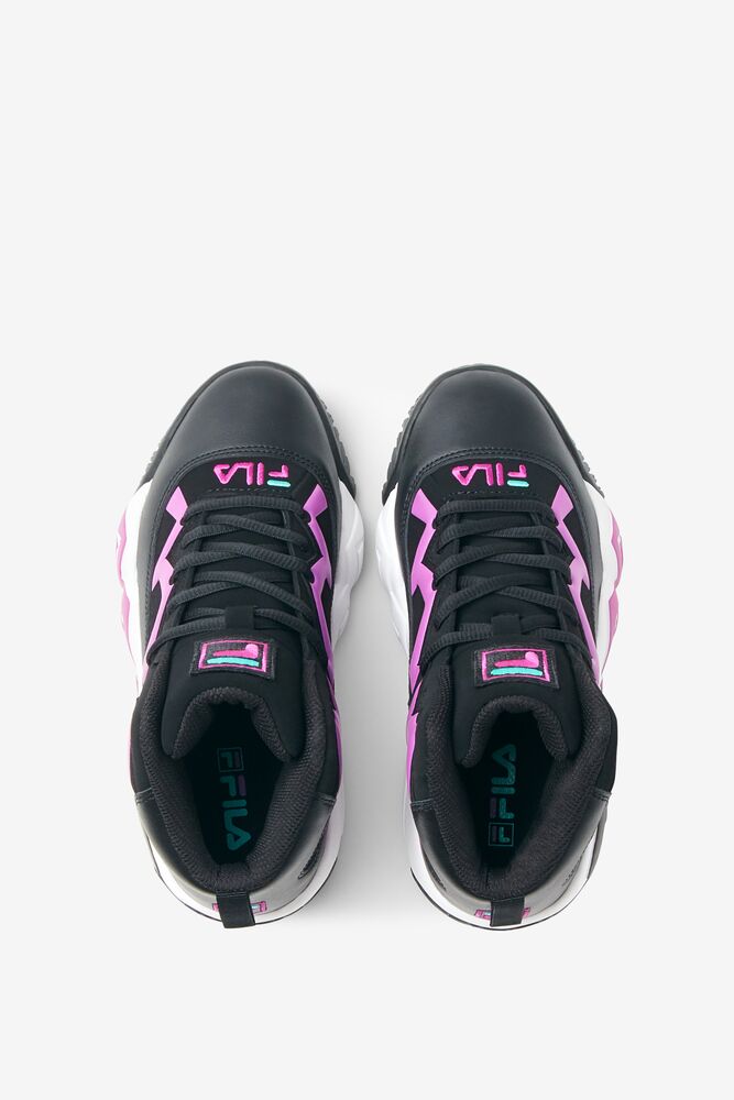 Zapatos Tenis Fila Mb Tennis Shoes Unisex Negras Moradas Flores Blancas | 659148KTM