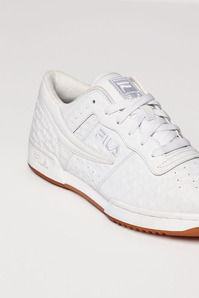 Zapatos Tenis Fila Original Fitness Small Logos Tennis Shoes Hombre Wht/Wht/Gum | 490153PCB