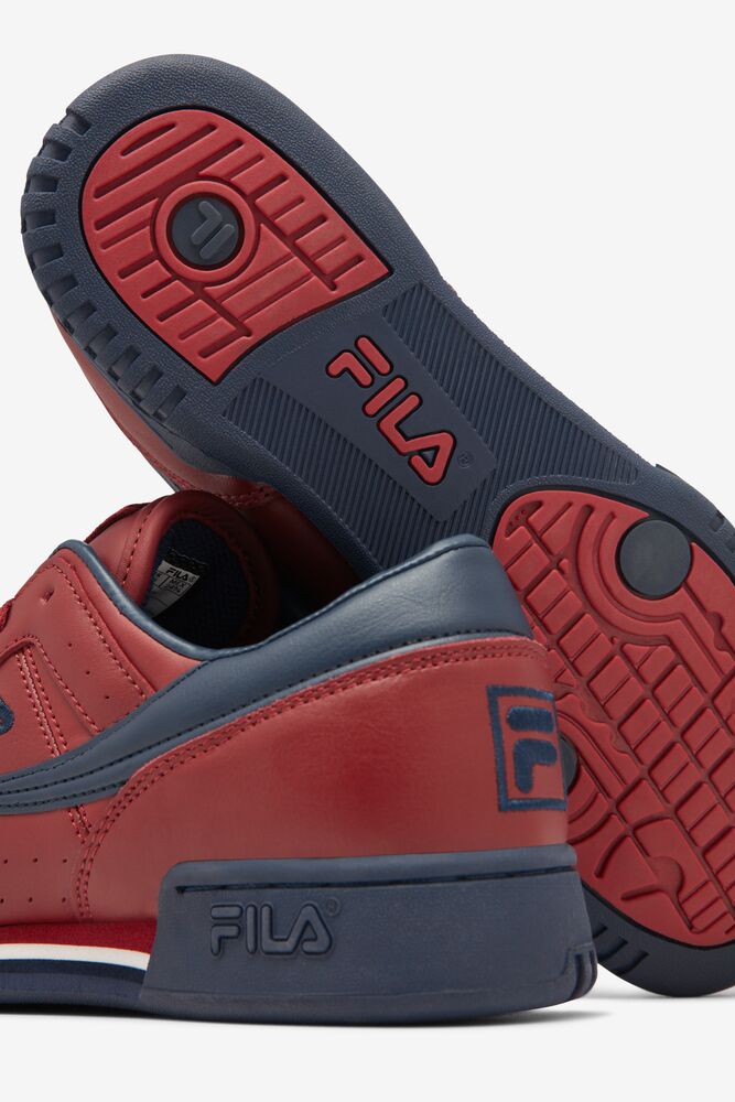 Zapatos Tenis Fila Original Fitness Tennis Shoes Hombre Rojas Azul Marino Blancas | 528163NAP