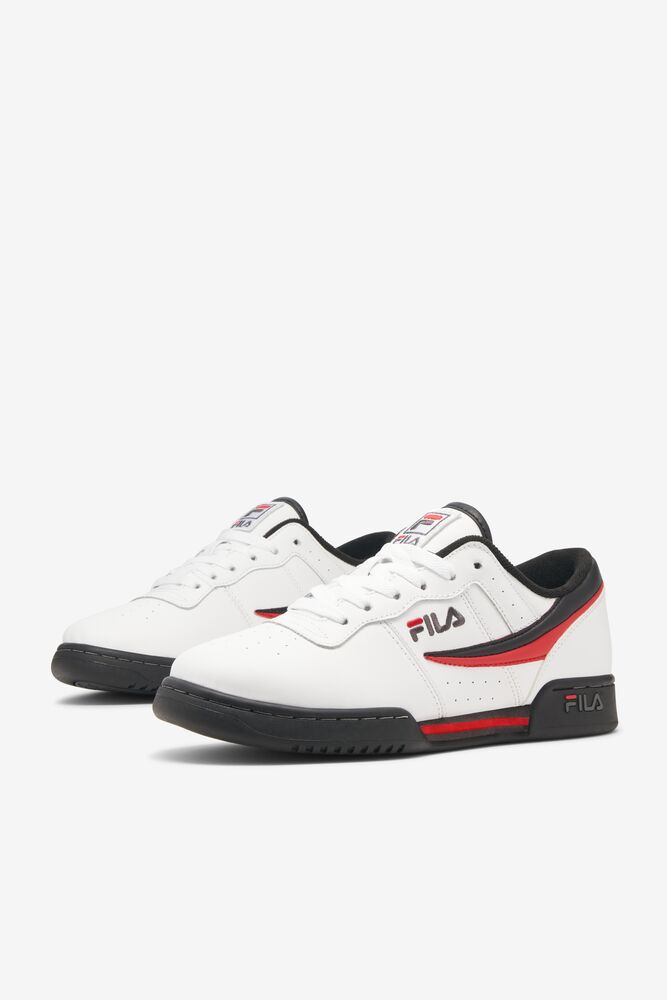 Zapatos Tenis Fila Original Fitness Tennis Shoes Hombre Blancas Negras Rojas | 657428SFH