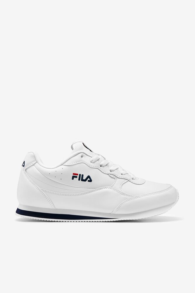 Zapatos Tenis Fila Panzia Tennis Shoes Hombre Blancas Azul Marino Rojas | 926708DHV