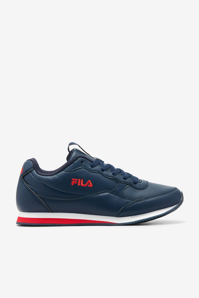 Zapatos Tenis Fila Panzia Tennis Shoes Hombre Azul Marino Rojas Blancas | 354287CAH