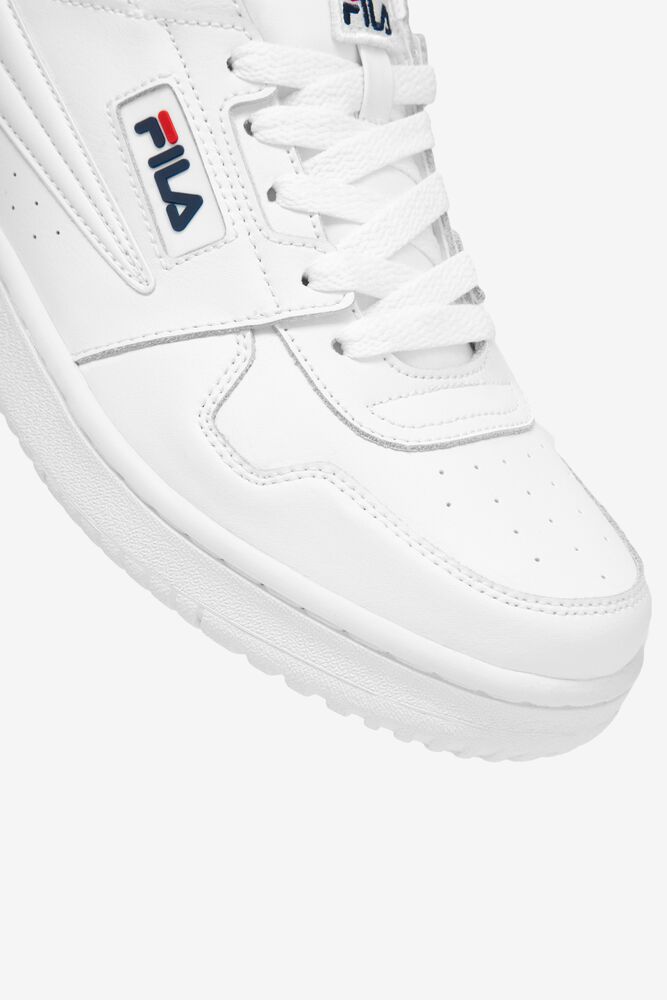 Zapatos Tenis Fila T-2 Snow White Tennis Shoes Hombre Blancas Blancas Azul Marino | 943178UOS