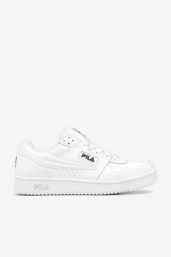 Zapatos Tenis Fila T-2 Snow White Tennis Shoes Hombre Blancas Blancas Azul Marino | 943178UOS