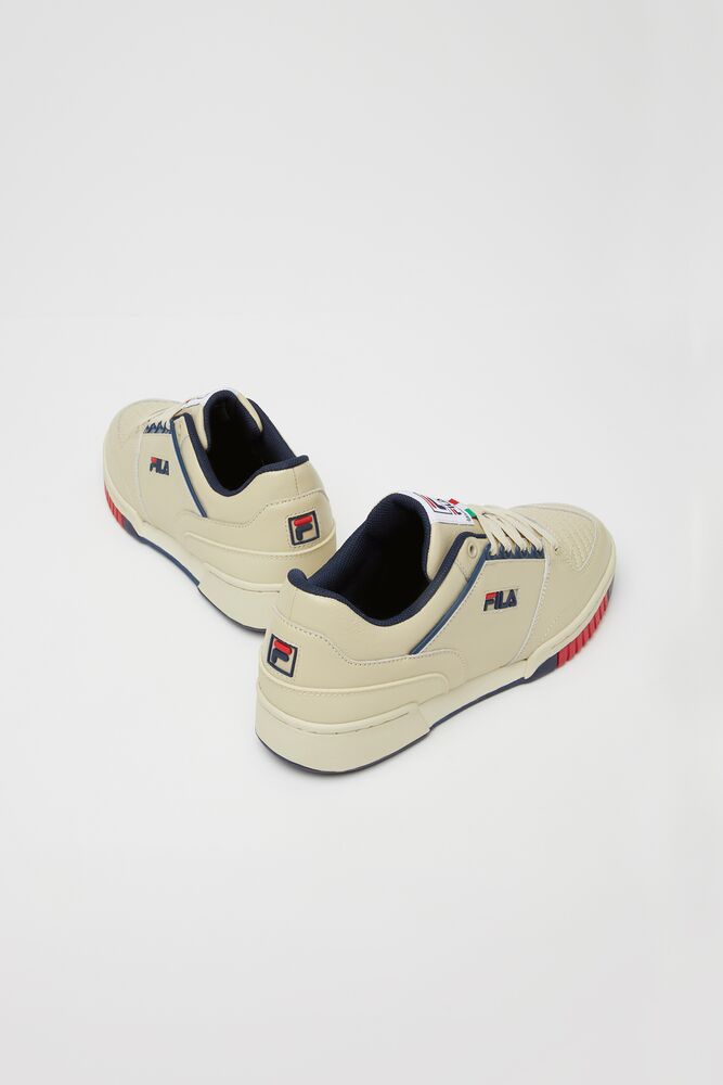 Zapatos Tenis Fila Targa Tennis Shoes Hombre Creme Azul Marino Rojas | 079482KMU