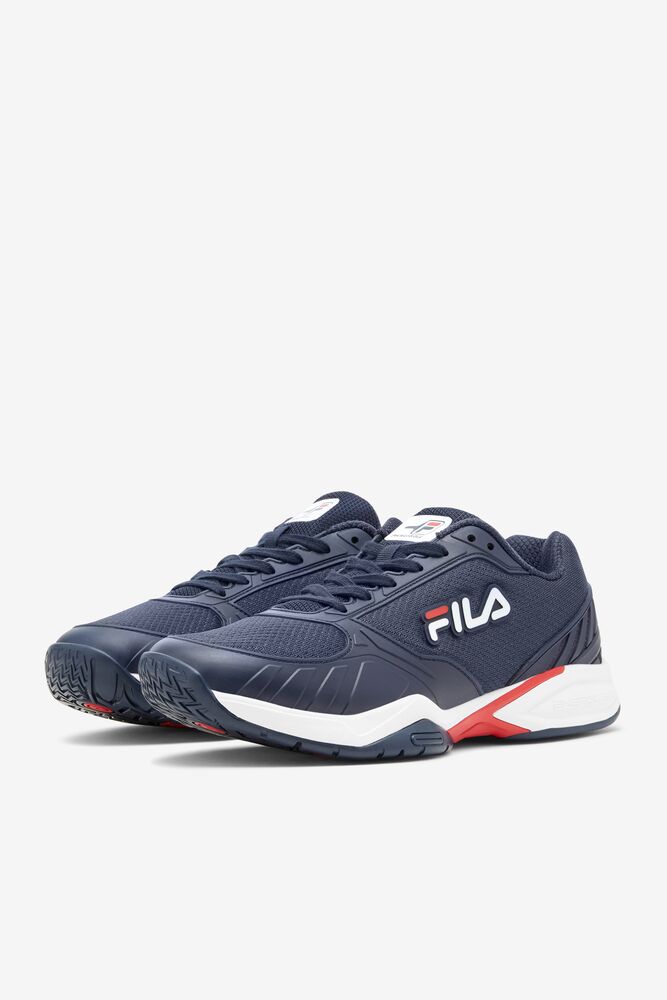 Zapatos Tenis Fila Volley Zone Tennis Shoes Hombre Azul Marino Rojas Blancas | 780194EON