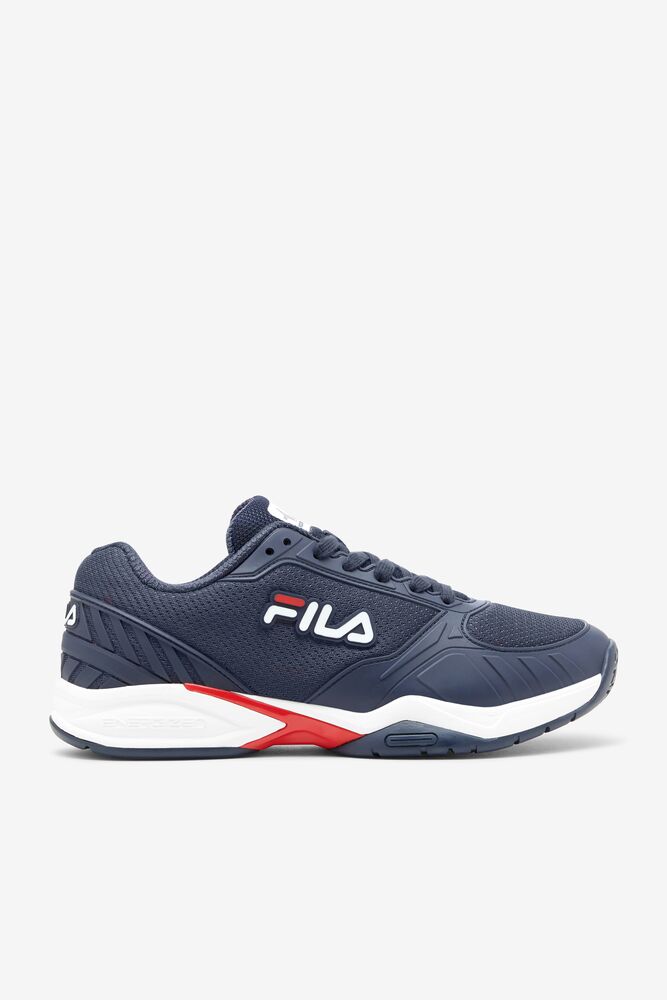 Zapatos Tenis Fila Volley Zone Tennis Shoes Hombre Azul Marino Rojas Blancas | 780194EON