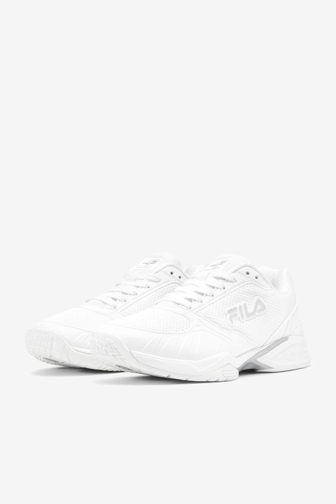 Zapatos Tenis Fila Volley Zone Tennis Shoes Hombre Blancas Plateadas Blancas | 305972VGA