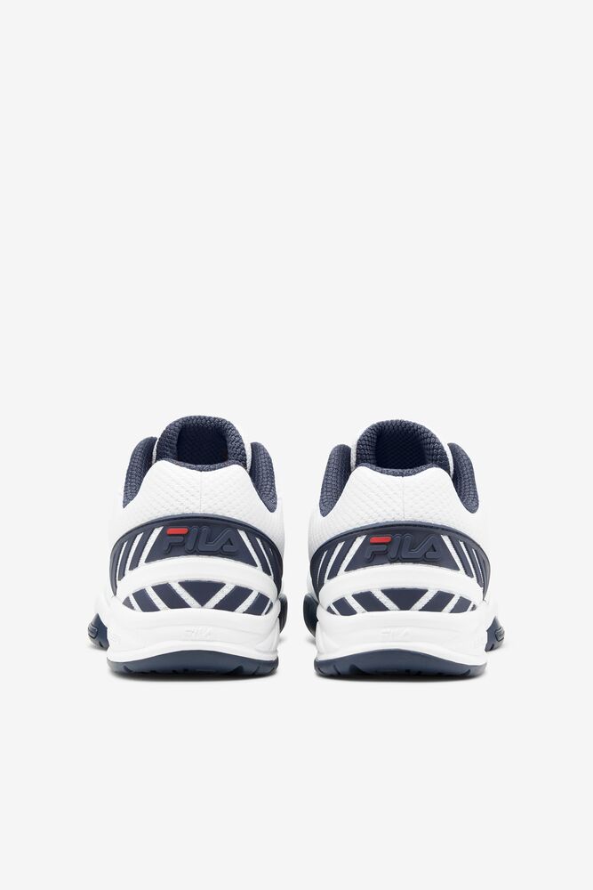 Zapatos Tenis Fila Volley Zone Tennis Shoes Hombre Blancas Azul Marino Rojas | 491837PFZ